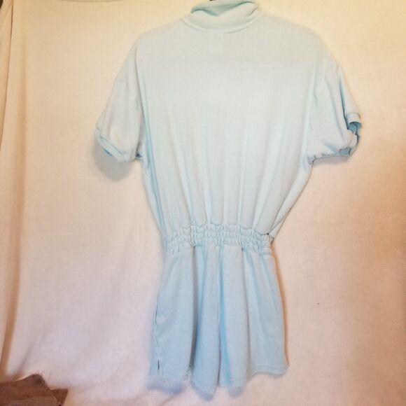 OFFLINE by Aerie XS Romper Light Blue Terry Snap Button-Up Collared  Cover Up - Picture 11 of 12